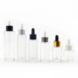 Clear 30ml 60 ml 80ml Essential Oil Glass Dropper Bottle For Serum Reusable Bottles Vial