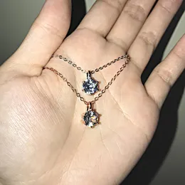 18K guldpläterad klassisk hängande clavicle kedja sex klo imitation zircon kvinnligt halsband för kvinnor smycken halsband