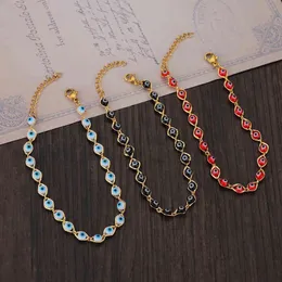 Bohemia Demon Eye Charm Bracelets Colorful Bead Bracelet Ethnic Elements Stainless Steel Chain Fashion Jewelry Wholesale