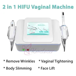 Bärbar 2 i 1 Hifu ansikte Lyftande rynkborttagning Vaginal stramning Privatvård Hudföryngring Slimming Beauty Machine