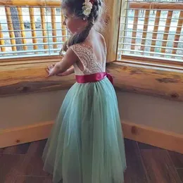 Kids Girls Long Lace Dress for Wedding Straight Tulle Sundress Teens Fairy Princess Vestido Kläder 210529