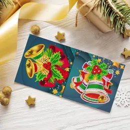 Cartões de felicitações 8pcs Cartão de Natal Diy Frill Special Diamond Mosaic 3d Aniversário Rhinestone Kits Decoração de festa de férias em casa