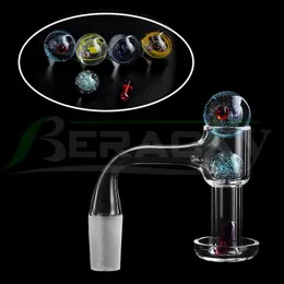 Beracky High Quality Smoking Full Weld Seamless Beveled Edge Quartz Banger With 14mm 20mm Glass Marbles Terp Pearls Ruby Pill 20mmOD 45&90 Nails