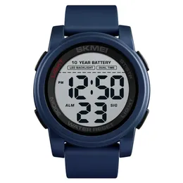 SKMEI 10 lat bateria zegarki cyfrowe mężczyzna podświetlenie dual time sport duży wybieraj zegar wodoodporny żel krzemionkowy męski zegarek Reloj 1564 210329