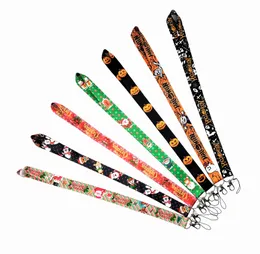 Caixas de Telefone Celular Encantos 10 pcs Desenhos animados Natal Halloween Pescoço Lanyard PDA Key ID Titular Distintivo Long Strap para Menina Boy Atacado