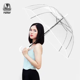 FGHGF Uzun Kolu 8 K Şeffaf Moda Şemsiye Erkek Kadın Erkek Otomatik Yaratıcı Büyük Şemsiye 210320