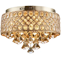Nuovo cristallo rotondo oro francese romantico lusso lampadario light room luci hotel creativo casa camera da letto lampada da soffitto per la casa