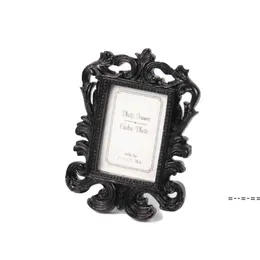 Victorian Style Resin WhiteBlack Barock Bild / Fotoram Plats Korthållare Bröllop Bröllopsdusch Favoriter Gåva10427