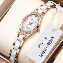 2022 Sunkta zegarki dla kobiet modnych zegarek luksusowy stal nierdzewna wodoodporna żeńska zegar damski kwarcowy zegarek