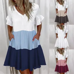 Sukienki macierzyńskie Lato Kobiety Sukienka Ciąża Mama Ubrania pochlebne Scoop Neck Ciężarowe Odzież damska Vestidos Gestante