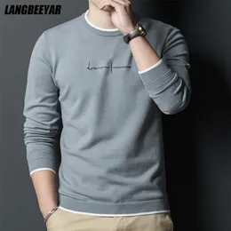 Mode Märke Designer Knit Pullover Tröja Män besättning Skriv ut Slim Fit Autum Vinter Navy Casual Jumper Men Kläder 211018