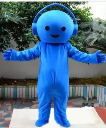 Festiwal Dres Blue Music Headset Maskotki Kostiumy Karnawał Hallowen Prezenty Unisex Dorośli Fantazyjne Party Gry Strój Wakacje Uroczystość Cartoon Character Outfits