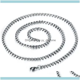 Chains & Pendants Jewelrychains 1.5Mm Stainless Steel Necklaces Box Polished Bulk Lobster Clasps Fashion Aessories Jewelry Wholesale Drop De