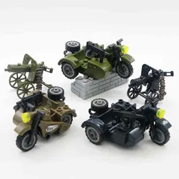 WW2 Building Blocks Military Accesssories Army Japanese Figure Vehicle Soldiers Gun German Motorcycle Car Bricks MOC parts Toys Y1130