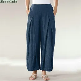 est women cotton linen pants plus size 5XL oversize high quality lady good clothes casual loose style comfortable fashi 210915