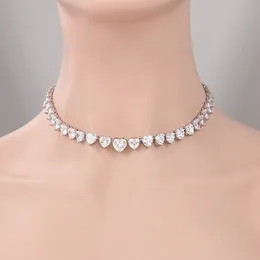 Weimanjingdian New Trends Ice Heart Cut Quality CZ CZ Kubin Cyrkon Kryształowy Łańcuch tenisowy Naszyjnik