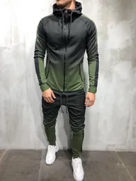 남성용 스포츠웨어 두 조각 세트 망 캐주얼 후드 스포츠 착용 Tracksuit 훈련 땀 셔츠 남자 트랙 S-3XL tracksuits