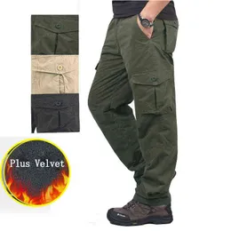 2021 Winter Cargo Pants Mens Warm Thick Military Trousers For Men Plus Velvet Casual Army Tactical Pants Men Pantalon Cargo G0104