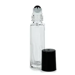 700pcs/lot 10 ml Empty Roll on Glass Bottles STAINLESS STEEL ROLLER Clear 10ml Refillable Bottle for Fragrance Essential Oil SN5509