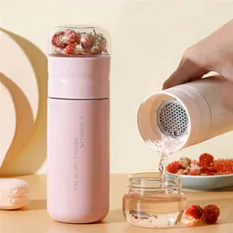 Tea Infuser Vacuum Flask 300ml Insulated Cup 316 Stainless Steel Tumbler Thermos Bottle Travel Coffee Mug Termo Acero Inoxidable 210809