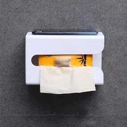Tissue Boxes & Napkins 1 Piece Self-Adhesive Wall-Mounted Paper Towel Garbage Bag Storage Box Kitchen Plastic Extraction