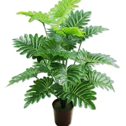 68cm 18 Forkowanie Sztuczne Rośliny Monstera Plastikowe Tropikalne Palmy Oddział Fałszywy Kokosowy Drzewo Domowy Dekoracje Office Decor 210624