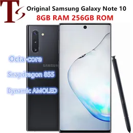 元のSamsung Galaxy Note 10 Note10 N970F N970U OCTA CORE 8GB RAM 256GB ROM 6.3インチ4G LTEロック解除Androidスマートフォン1PC DHL