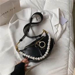 Shoulder Bag Ladies Fashion Dumpling Pearl Chain Handbag Casual Small Mobile Phone Pure Color Female Totes