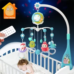 Baby Mobile Rattles Zabawki 0-12 Miesiące Dla Dziecko Noworodka Łóżeczko Bed Dzwon Toddler Rattles Carousel na łóżeczka dzieci Muzyczny Prezent 210320