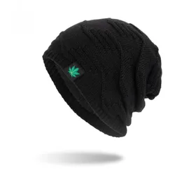 Beanie / Skull Caps Fashion Men Women Winter Hip Hop Punk Green Leaf Beanie Pullover Hat Stickad Woolen