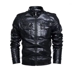 Mäns Jackor 2021 Höst Vinter Män Casual Classic Warm Leather Jacket Coats Motor Outwear Faux 10.22