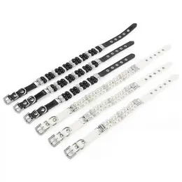 Hundehalsband, schwarzes Perlen-Hundehalsband und Leine, 2-teiliges Set, verstellbare Größe, Hundehalsband, Zubehör, Perlendrahtseil