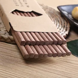 100set/lot Red Sandalwood Chopsticks Wooden Natural Handmade No Paint Wax-free Raw Wood Chopsticks 10pair/set Wholesale
