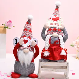 Party Supplies Valentine's Day Plush Gnomes Decorationes Mr Mrs Handmade Scandinavian Tomte Home Tiered Tray Ornaments PHJK2201