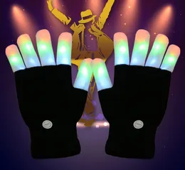 Вечеринка одолжение 7 режимов, изменяющая мигающие светодиодные перчатки для концертной вечеринки на Хэллоуин Рождественские пальцы мигают светящиеся светящиеся пальцы светящиеся перчатки