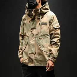 男性のミリタリーカモフラージュジャケット陸軍戦術的な服Multicam男性Erkek Ceket WindbreakersファッションChaquet Safari Hoode Jacket Korean 211013