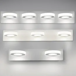 AC85-265V LED Mirror wall lamp Modern Bathroom Circle Square Acrylic wall lamps 2heads 3heads 4heads indoor Lighting fixtures
