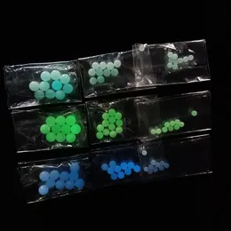 8mm 6mm 4mm Mini Kwarcowy Terp Pearl Luminous Bead Dymienie Glow Green Light Blue Spinning Insert Ball Dla Nails Banger Water Bong