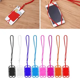 Mobiltelefonremmar Charms Avtagbar Silikon Lantering Fallhållare Halsband med ID-kortplats