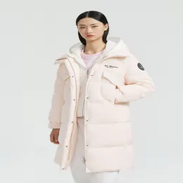Ladies down jacket and pike long collar Ms White Duck winter warm Coat