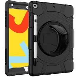 silicon pc Heavy Duty silicone Shockproof case For iPad 10.2 7th 8th pro 9.7 air 1 2 ipad5 ipad6 ipad7 ipad8 Tablet stand hand strap