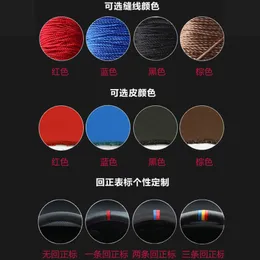 for Peugeot 206/ 307/308/408/508/3008 DIY Customized Hand-ed Leather Personalized Steering Wheel Cover Auto Parts