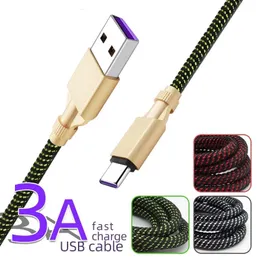 3A 1M/3ft Micro USB Type-C Cables Zinc Alloy Braided Microusb Charger Cord For Huawei Xiaomi LG Andriod Mobile Phone
