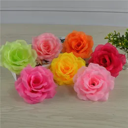 10 CM Dia Artificial Silk Rose Flower Heads For DIY Wedding Wall Arch Background Props Kissing Ball Accessory 100 Pcs