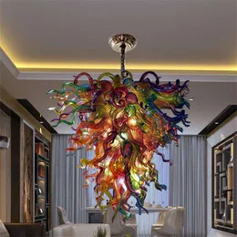 Italiensk lampa handblåst glas ljuskrona 90cm bred och 100 cm hög modern hängande LED 110-240V hänge ljus ljuskronor för sovrum hus konst dekoration