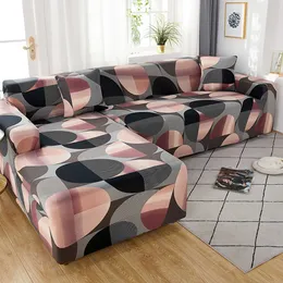 Elastisk soffa för vardagsrum Justerbara geometriska soffor Chaise Cover Lounge Sectional Couch Corner Slipcover 210723