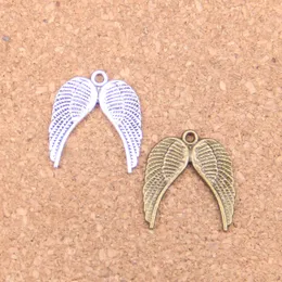 100 sztuk Antique Srebrny Bronze Plated Angel Wings Charms Wisiorek DIY Naszyjnik Bransoletka Bransoletka Ustalenia 21 * 19mm
