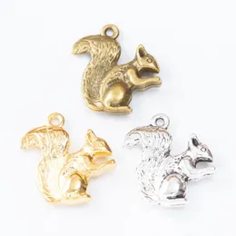 40pcs 21*21MM Vintage silver color Squirrel charms antique bronze Squirrel pendant for bracelet earring necklace diy jewelry