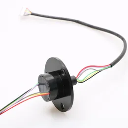 1pc Två kontakter Elektrisk slingring 6ch 2a Förgylld ledande kontaktledningslipringtråd Längd 250mm med roterande ledning 250rpm Ringar