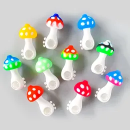 FEDEX free Mushroom Silicone Smoking Pipes 3.5inches Hand Pipe dab rig water bongs